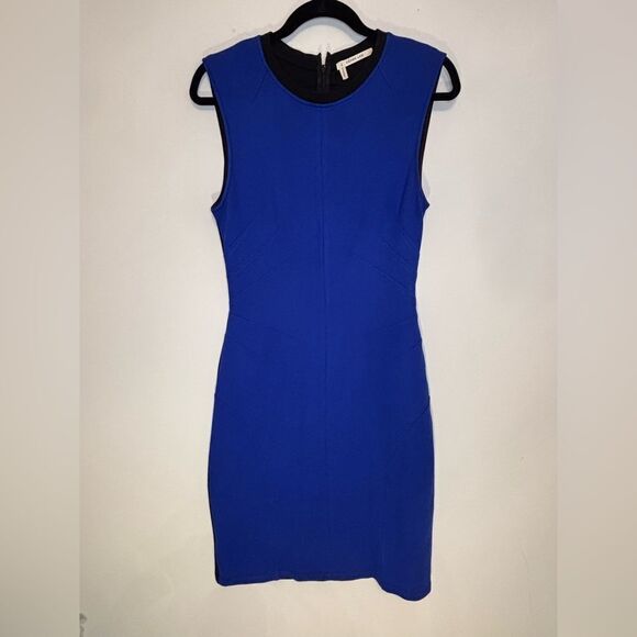 Derek Lam 10 Crosby EUC blue/black bodycon style mid length dress Size 6 - Picture 1 of 7